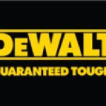 A black and yellow logo for dewalt