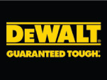 A black and yellow logo for dewalt