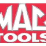 A red and white logo for mac tools.