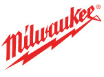 A red logo of milwaukee on top of a white background.