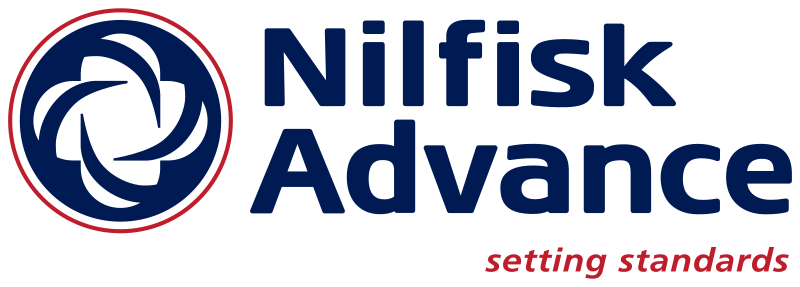 A blue and red logo for nilfish advant