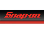 A black and red snap on logo