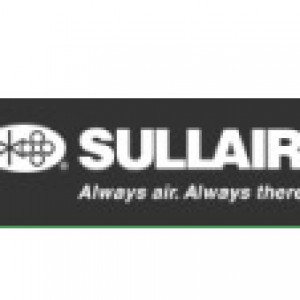 A black and white logo of sullair