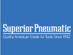 A blue and white logo of superior pneumatic.