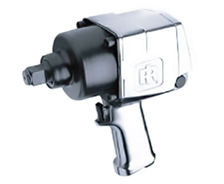 A black and silver impact wrench on white background