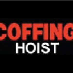 A black and red logo for coffing hoist.