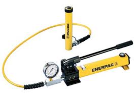 A picture of an enerpac hydraulic hand pump.