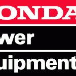 A red and black banner with the words honda power equipment in white.