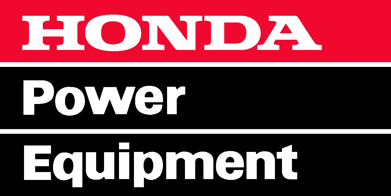 A red and black banner with the words honda power equipment in white.